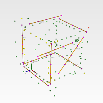 Three-dimensional calibration reference arrangement with target points and scale bars