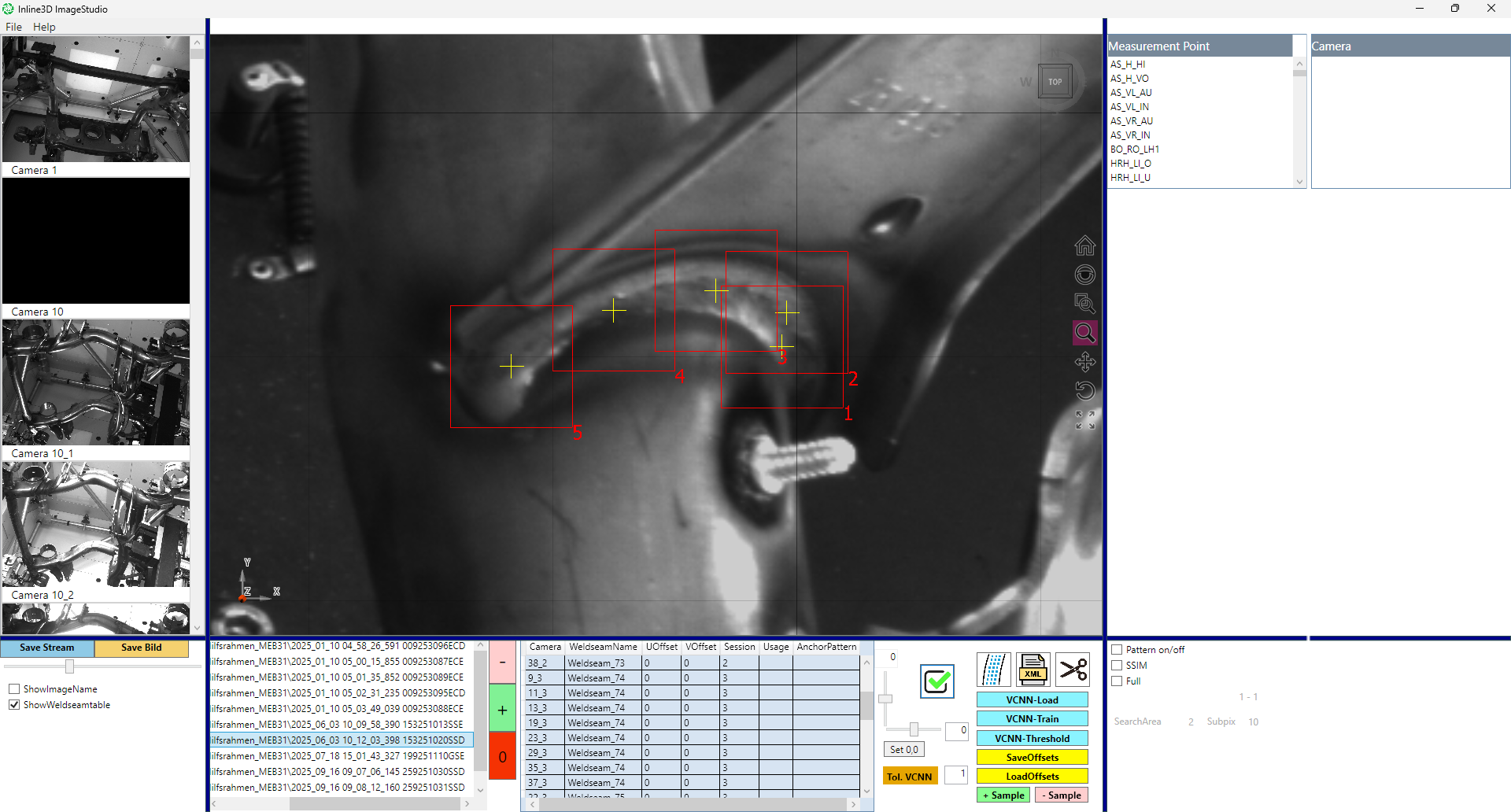 NOT OK seam: Weld seam displacement, defect circled in yellow