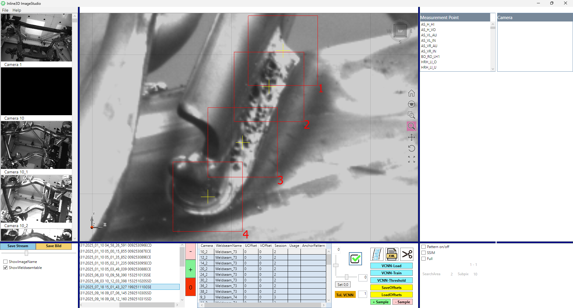 NOT OK seam: Porosity, defect circled in yellow