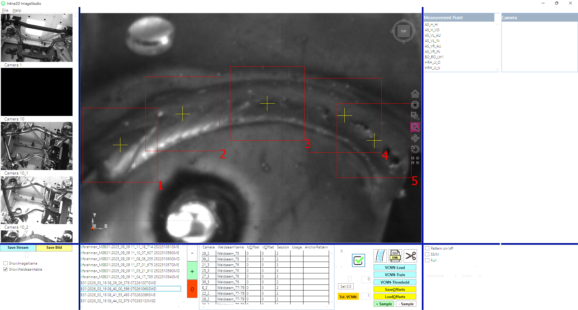 NOT OK seam: Porosity, defect circled in yellow