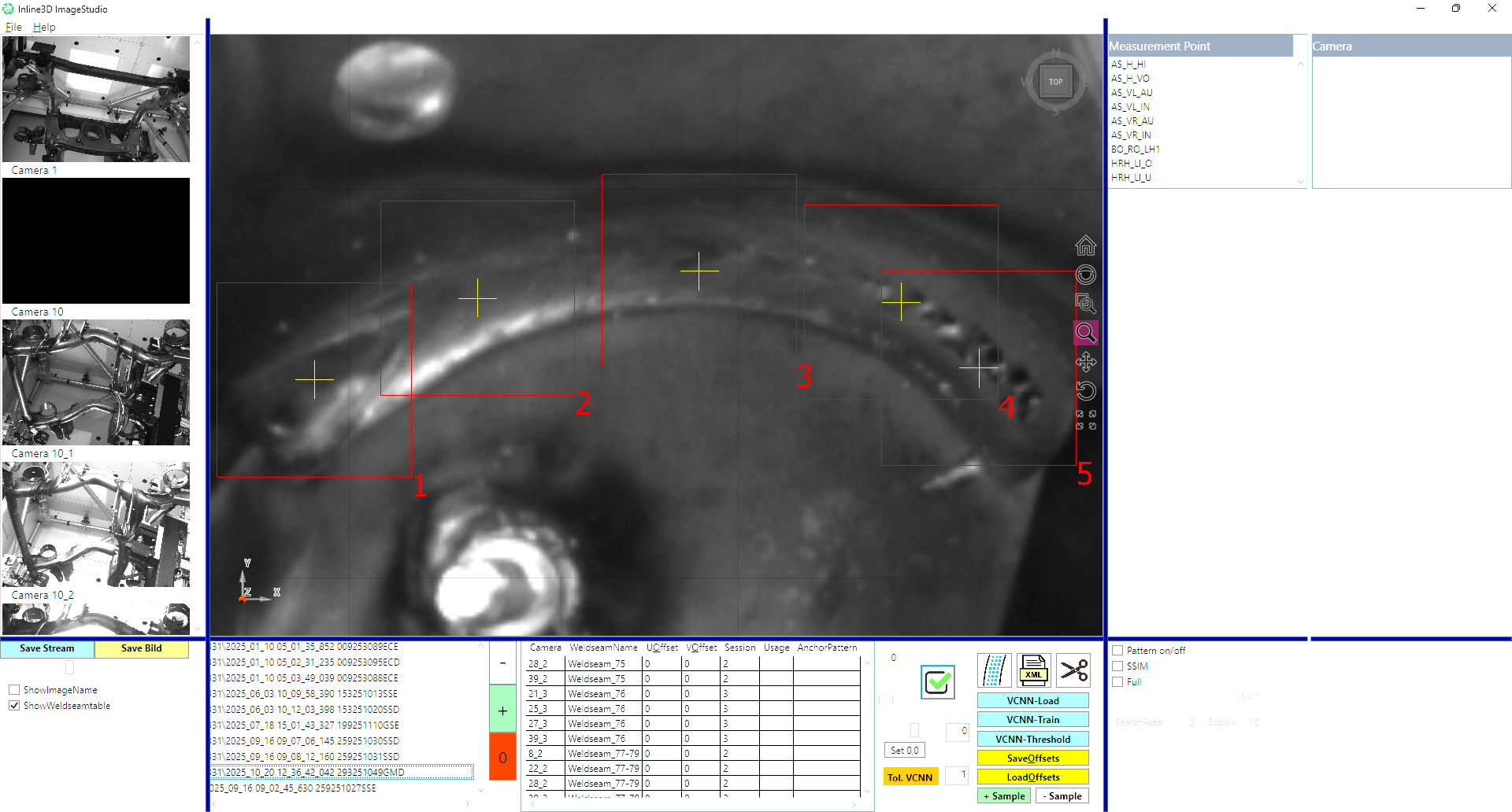 NOT OK seam: Porosity, defect circled in yellow