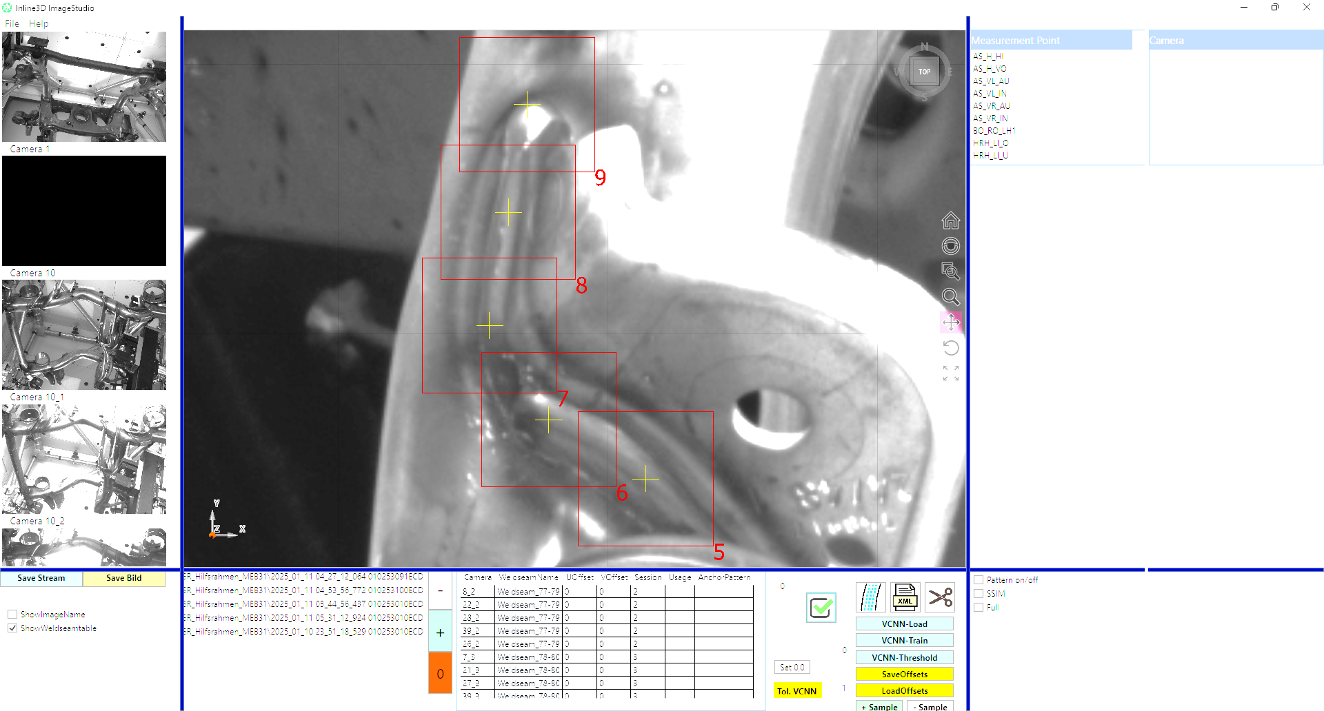 NOT OK seam: Burn-through, defect circled in yellow